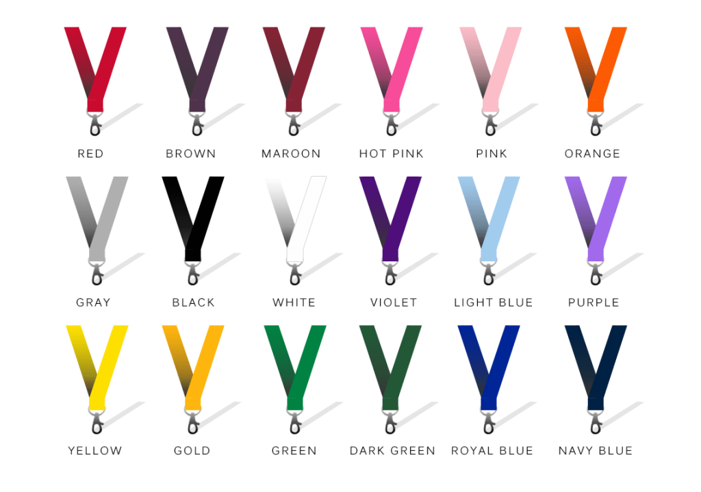 Lanyards Available colors